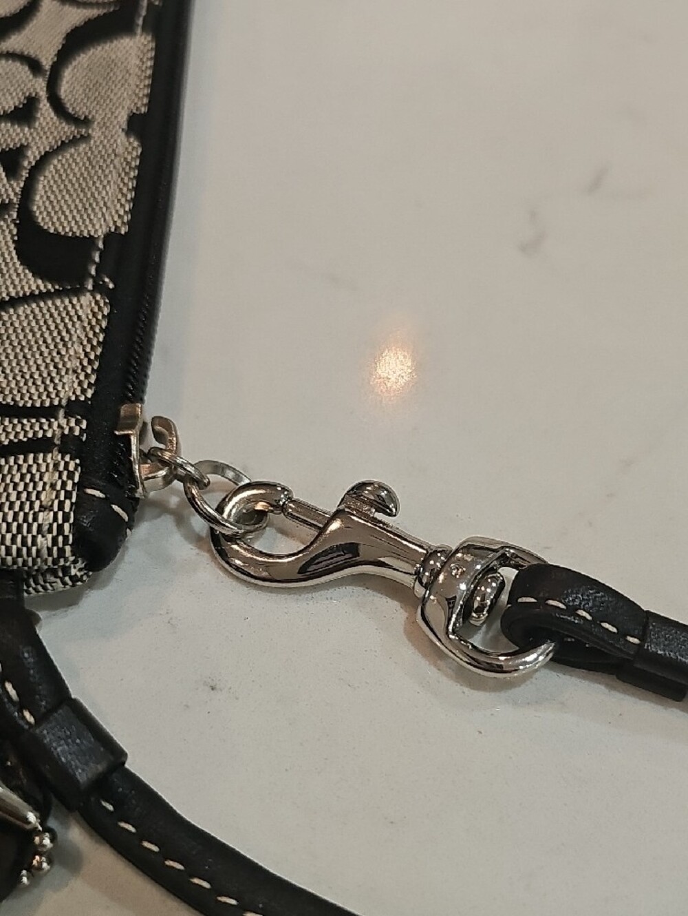 Coach Black and Cream Signature Canvas Wristlet - Picture 4 of 9